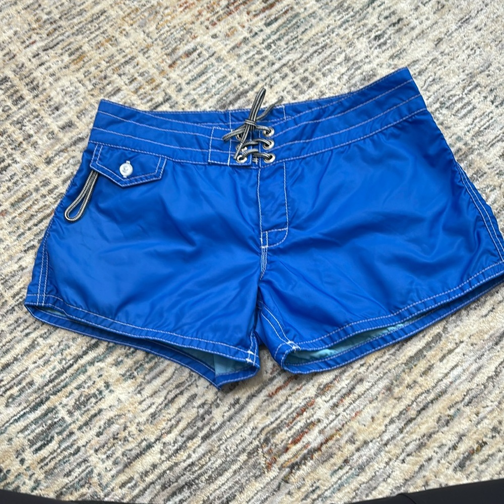 Birdwell Beach Britches Womens Size 4 Board Shorts Red Nylon Drawstring USA Made
